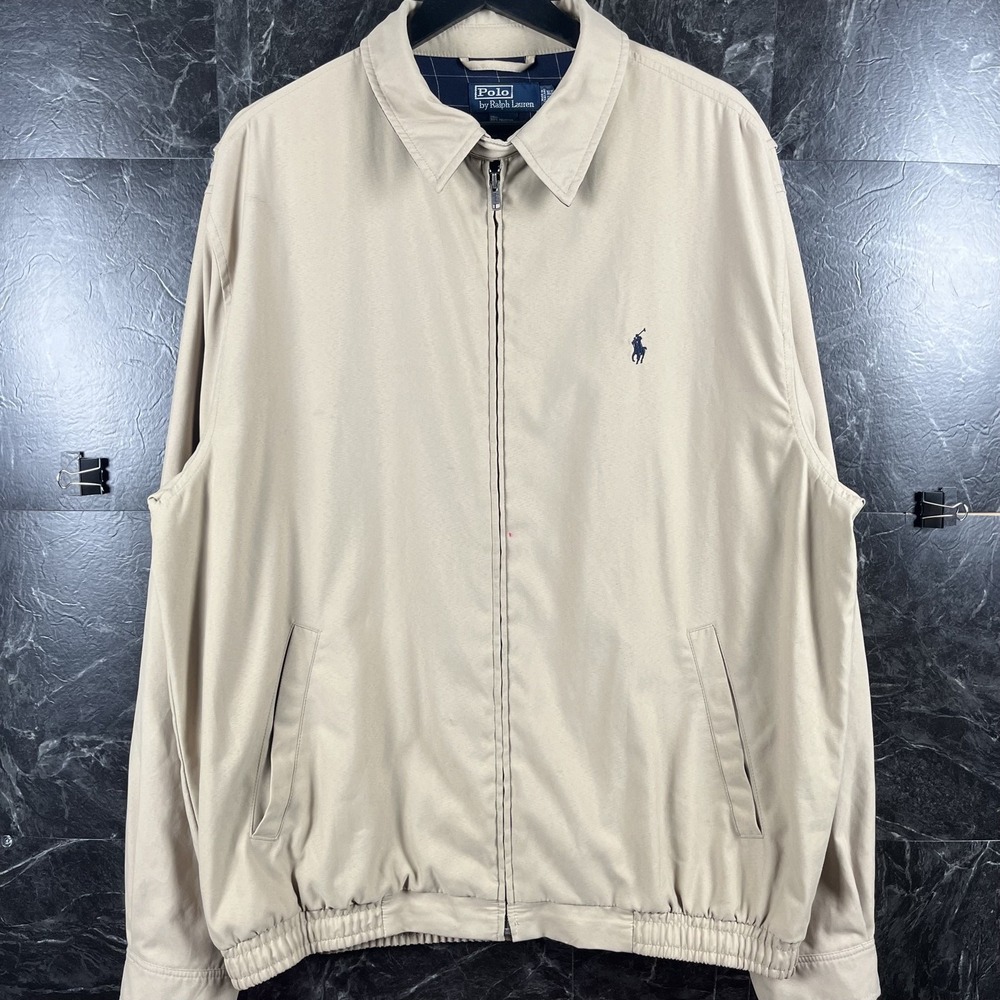 Polo Ralph Lauren Men's Beige Bi Harrington Jacket XL Tall -Flaws